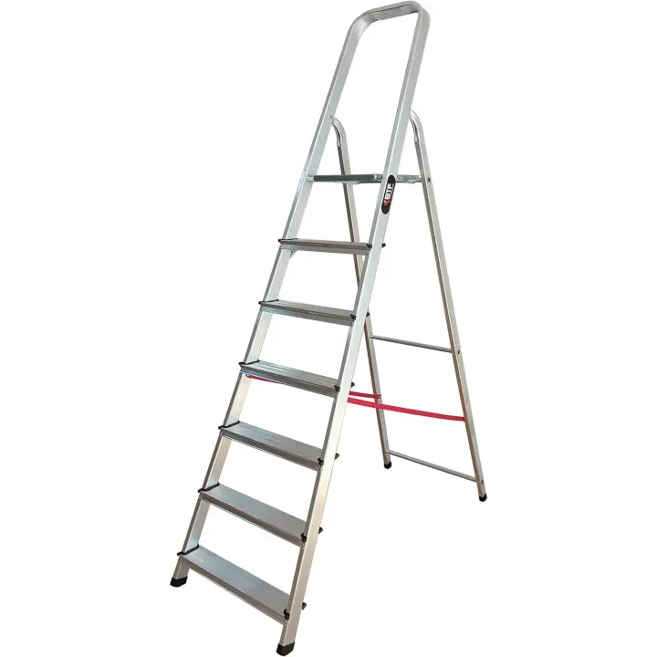 7 Peldaños en Aluminio - Escaleras Plegables Aluminio - Hecho en Europa - Portátil y Plegable - 1