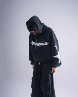 Vintage gótico sudadera con capucha de los hombres Nueva tendencia de la calle alta de América Y2k Harajuku suéter flojo casual de los hombres - details 4