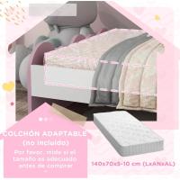 Cama para Niños de 3-6 Años Diseño de Arcoíris Mueble Moderno de Dormitorio 143x74x66 cm Rosa - details 6