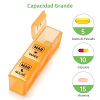 Pastillero Semanal 3 Tomas Español, Pastillero Diario Grande 7 días, Dosificador de Comprimidos con 21 Compartimentos, Organizador de Pastillas para Viaje - details 0
