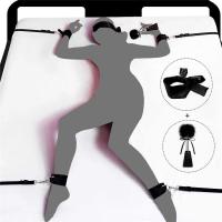 Juego de Lazos de BDSM Leten Collar de Pulsera de Cadena Trasera Ajustable con Blindfold y Manos Atadas - details 36