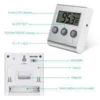 ORIA-termómetro Digital con sonda externa para el hogar, dispositivo para congelador, cocina y restaurantes - details 1