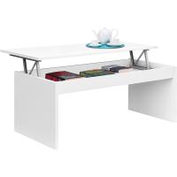Mesa de Centro Elevable Mueble de Sala Blanco Brillante Medidas 102 cm (Ancho) x 43/52 cm (Alto) x 50 cm (Fondo) - details 0