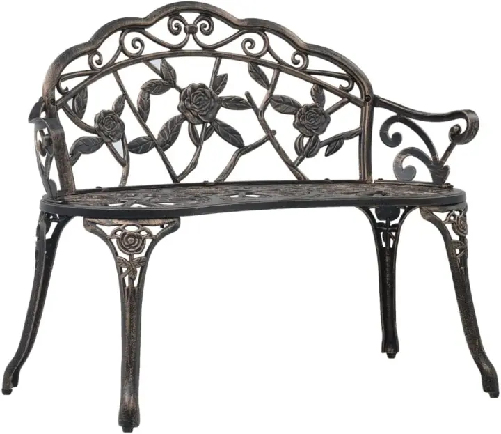 Banco de Jardín Blanco de Aluminio Fundido Dimensiones 100 x 54 x 80 cm - 1