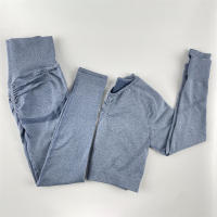 conjunto de yoga para mujer sin costuras ropa deportiva de gimnasio con manga larga sujetador de alto cinturón leggings de gimnasio traje deportivo - details 95