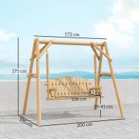 Columpio de Jardín de Madera Equilibrio de 2 Plazas con Bandejas Laterales - details 6