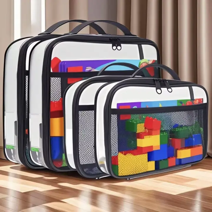 Nueva bolsa de almacenamiento de malla negra con cremallera de Amazon, bolsa de separación para cosméticos y artículos diversos, bolsa portátil de mano - 1