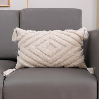 ANUMEI-funda de cojín bohemia de 45x45cm, 30x50cm, Beige, decorativa, cuadrada, de macramé - details 6