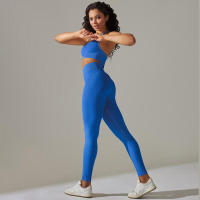 Conjunto de Yoga para Mujeres Ropa Deportiva de Alta Cintura, Top de Deportiva de Punto, Leggings, Bra Conjunto de Gimnasio - details 9
