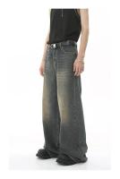 Pantalones vaqueros de verano para hombre, vaqueros lavados de color azul viejo, ropa informal recta para hombre, pantalones de pierna ancha holgados, nueva moda 2024 9C354 - details 7