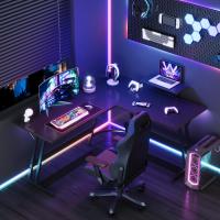 Mesa de Juego en Forma de L 130x130cm Soporte para Monitor Soporte para Auriculares - details 62