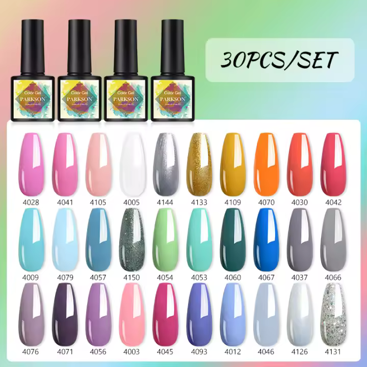 Parkson-Conjunto de botellas de esmalte de Gel semipermanente, laca LED UV desnuda, purpurina de larga duración, manicura, 8ml, 30 unidades por Set - 1