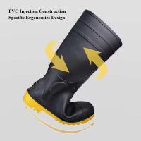 Botas de lluvia Wellington de goma de colores, con punta de acero de seguridad PVC certificado CE impermeable, adecuadas para todas las estaciones - details 6