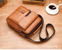 Bolso De Hombro Para Hombre De Cuero Vintage Lujo Bolso Mensajero Casual Bandolera Pequeña Bolso De Negocios Estilo Vintage - details 2