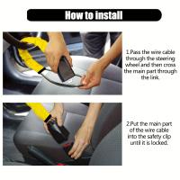 Cerradura de seguridad antirrobo para coche, Combo de volante y cinturón de seguridad, resistente, para carros de Golf, 1 unidad - details 4