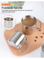 Tazas de titanio para acampar de acero inoxidable, villas turísticas, equipo de picnic, utensilios VIES para exteriores, utensilios de cocina portátiles para senderismo - details 7