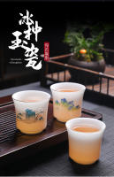 Juego de Kung Fu de Jade gordo de oveja, semilla de hielo, maestro de cerámica, porcelana blanca pequeña, taza de té de cuerpo fino, textura transparente - details 0