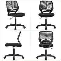 Silla Escritorio de Oficina Ergonómica Silla Giratoria Altura Ajustable sin Reposabrazos Asiento Malla Rosa - details 30
