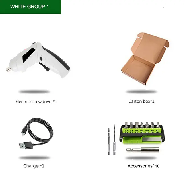 Mini Taladro Eléctrico Recargable 3.6V Sin Cable Herramienta de Poder de Forma Shifting 1300mah de Litio para Bricolaje en Casa - 1