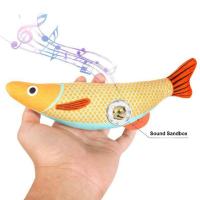 Juguete para Gatos Hierba Gatera 3D, Pescado Dorado, Gatito, Pescado de Almohada, Sonido Interactivo, Mordedura de Gato, Juguetes de Peluche - details 1