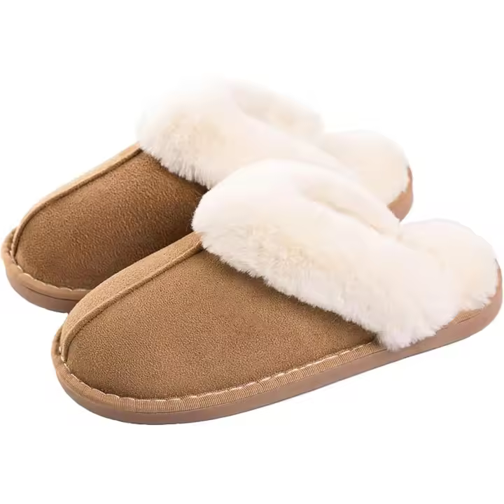 Pantuflas para hombre y mujer, pantuflas de felpa para casa, de invierno, antideslizantes, cálidas, tipo pastilla, para interior y exterior. - 1