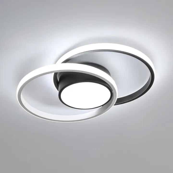 Lámpara de Techo Moderna, Plafón LED de 42W, 4725LM, AcríLico De Metal, Redondo, Luz negra de Techo para Sala de Estar y Cocina - 1