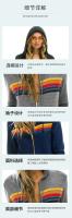 Nuevas sudaderas con capucha con cremallera Aviator Nation para mujer, jersey holgado de manga larga con 5 rayas de arcoíris - details 4