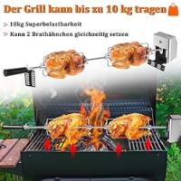 UISEBRT-brocha para barbacoa con motor de 220-240 V, acero inoxidable giratorio para barbacoa de gas y asador - details 1