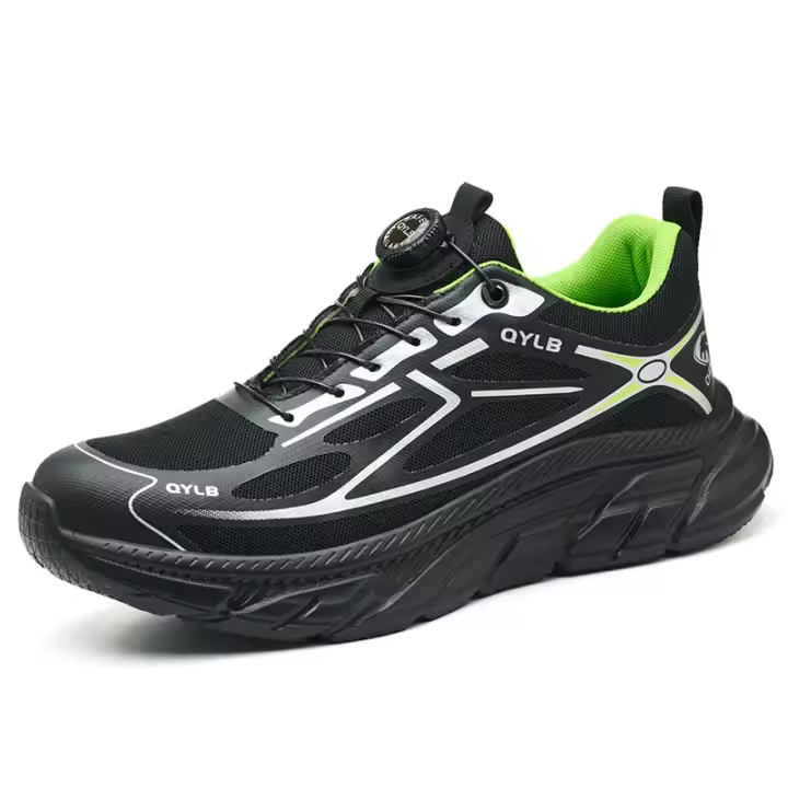 Zapatos de seguridad ligeros de punta de acero Antideslizantes, antipinchazos, antigolpes, con broche giratorio Zapatos de trabajo para hombres - 1