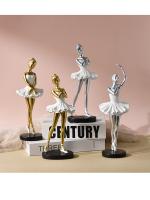 Figura de Ballet, adorno artesanal de resina, escultura de danza dorada, decoración conmemorativa, trofeo de regalo - details 7