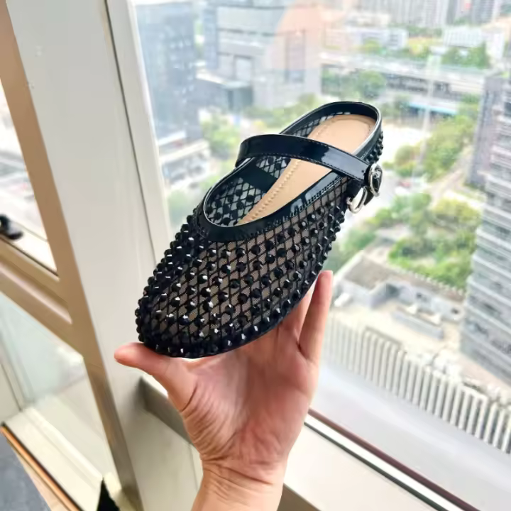 Baotou zapatillas salir a usar nueva moda y de alta gama semi-drag de las mujeres casual versátil sandalias transpirables - 1