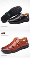 Sandalias de cuero informales formales con suela suave antideslizantes de verano para hombre, zapatos para papá de mediana edad, color negro - details 19