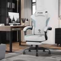 Silla Gaming Ergonómica Tejido de Alta Tecnología Silla de Oficina con Reposapiés Negro - details 8