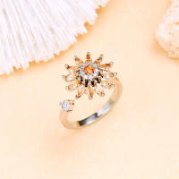 Anillo giratorio de flor de molino de viento con copos de nieve de circonio de cristal a la moda para mujeres y niñas, joyería para fiesta, regalo antiestrés - details 38