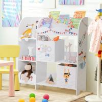 Estantería Infantil de Madera y Tela 5 Estantes y 2 Cajones Ideal para Dormitorio Salón Guardería - details 8