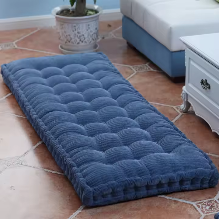 Cojín grueso de pana para el hogar y la Oficina, cojín largo de Color sólido, Tatami, personalizable, para el suelo, para invierno - 1
