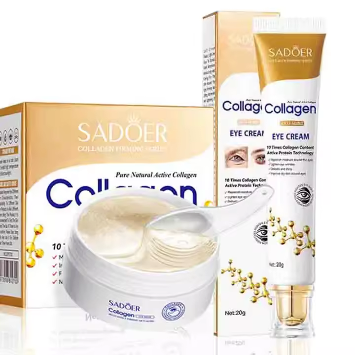 Mascarillas de Ojos de Colágeno Cristal SADOER 60pcs Eliminación de Ojeras Hidratación de Piel - 1