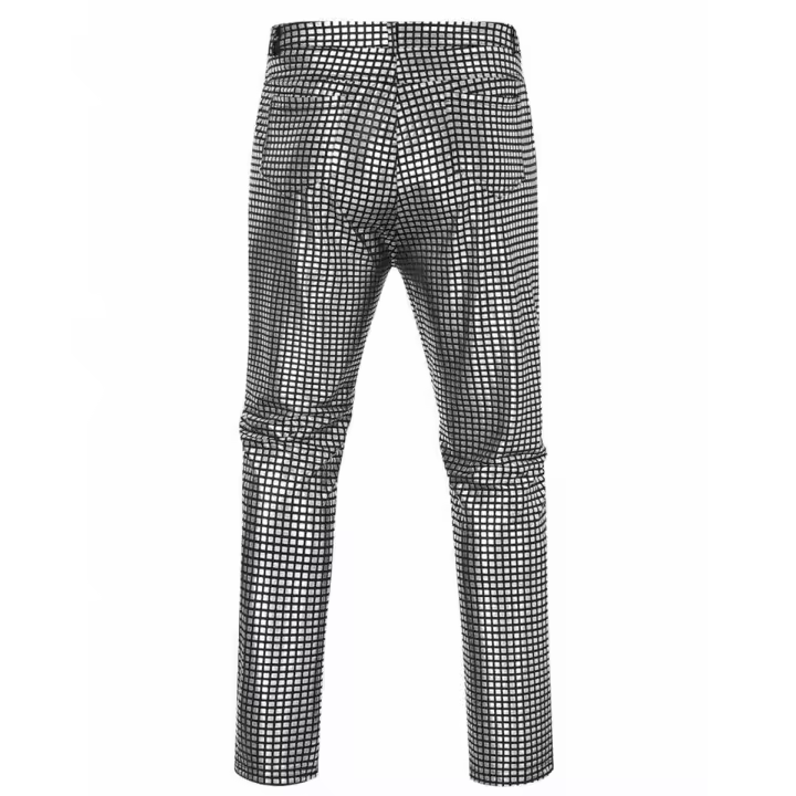 Pantalones rectos de hombre, cumpleaños, festival, actuación, lentejuelas. - 1