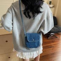 Bolso de lona vaquero informal Y2K, bolso Vintage de gran capacidad estilo callejero, bolso de compras, bolso cruzado sólido de Color sólido para mujeres y hombres - details 9