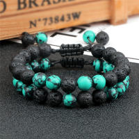 Pulsera de Piedra de Malaquita Verde Natural Encanto de Abalorios de Lava para Hombres y Mujeres - details 14