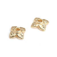 50 Uds. De cuentas redondas de latón de Color dorado de 18K, tapas de hojas de árbol y flores, suministros para hacer cuentas de joyería, accesorios Diy - details 83