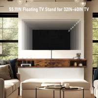 Soporte de TV de Madera Flotante Estante de Pared para TV Mueble de Madera para TV Colgante - details 45