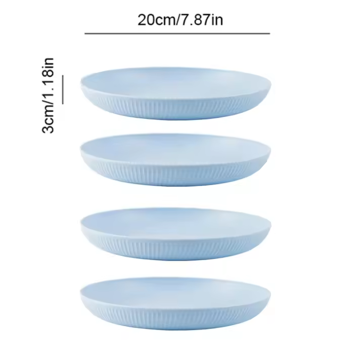 Juego de platos de cena de paja de trigo, vajilla completa ecológica, accesorios de cocina, platos, vajilla, 4 Uds. - 1