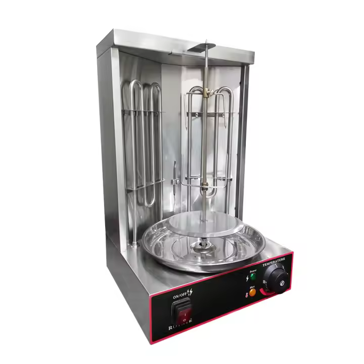 Broiler eléctrico Vertical Döner Shawarma Kebab Machine con pincho, parrilla sin humo giratoria automática para restaurante - 1