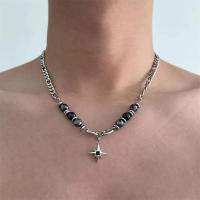 Collar de estrella oscura hombre premium sense nicho diseño para fortuna titanio acero suéter cadena mujer decoración hip hop hombre hip hop trendy - details 0