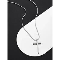 Collar Cruz Minimalista Unisex Cadena Simple Versátil de Acero de Titanio Estilo INS Frío - details 4