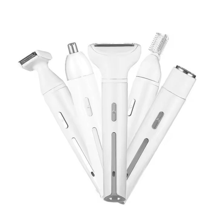 Recortador de bikini para mujer - Maquinilla de afeitar eléctrica húmeda/seca 5 en 1 para mujer, afeitadora eléctrica recargable, depiladora impermeable IPX7 para cara, nariz, ceja, pierna, axila púbica - 1