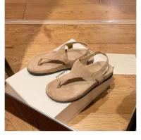 Sandalias de mujer de estilo romano con nicho de fondo plano de vacaciones con punta retro en espiga de temperamento minimalista - details 18