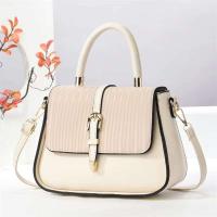 Bolso de hombro diagonal de gran capacidad para mujer de alta gama a la moda y forro de PU con cierre abatible -21982 - details 5