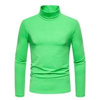 Camiseta de manga larga con cuello medio alto para hombre, Jersey informal de Color sólido, ropa interior - details 51
